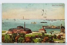 New York Harbor 1937 to Norwood Rhode Island Postcard J11 picture