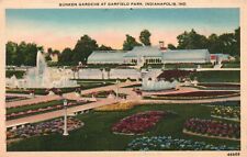 Postcard IN Indianapolis Garfield Park Sunken Gardens Linen Vintage PC H6575 picture