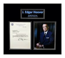 J. Edgar Hoover Signed  Letter Double Matted and Framed Ready to Hang picture