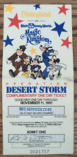 Disneyland Disney World Desert Storm Complimentary Ticket November 11 1991 picture