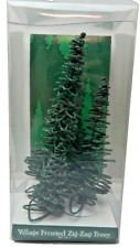 Dept 56 Village Frosted Zig Zag Trees Set of 3 Glittery #52507 w/Box picture