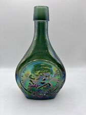 Vintage Robert E Lee Green Carnival Glass Decanter Bottle Wheaton Presidential picture