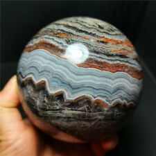 RARE 1384.6g Natural Colorful Banded Agate Crystal Quartz Ball Healing WD1228 picture