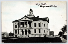 Alpena Michigan~City Hall w/2nd Story Columns & Cupola c1910 Bluesky CU Williams picture