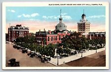 TAMPA, FL Postcard-  ELKS HOME COURT HOUSE AND NEW CITY HALL picture