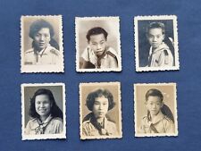6 GENUINE 1940's/50's FRENCH INDO CHINA / VIETNAM SCOUTS ID SIZE PHOTOS picture
