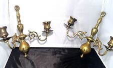 Vintage Matching Pair of Solid Brass Candle Wall Sconces  Pair Of 2 Beautiful picture