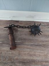 Antique Vintage Iron Medieval Flail Spike Gothic mace With chain weapon picture
