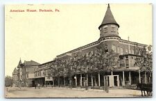 1915 PERKASIE PA AMERICAN HOUSE STREET VIEW HARRY NEAMAND DRUGS POSTCARD P3983 picture