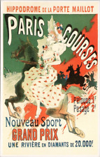 Jules Cheret Grand Prix Paris Courses Woman Horse France Dalkeith Postcard H31 picture