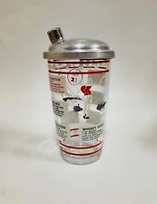 Hazel Atlas Cocktail Shaker Glass Mixer Golf Sailing Sports Vintage 50s With Lid picture