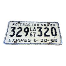Vintage 1967 68 Louisiana PO Tractor 5000 Collectible License Plate Original Tag picture