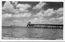 RPPC Cooper River Bridge, Charleston South Carolina SC Vtg Real Photo  Postcard picture