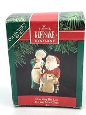 Vintage Hallmark Keepsake Ornament Checking His List Mr. And Mrs. Claus 1991 picture