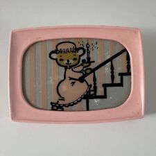 Vintage Sylvania Panelescent Nite-Lite Pink Bear Plug In Night Light Baby- Works picture