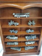 Franklin Mint Fire Engines of the World Pewer Set + Display Case picture