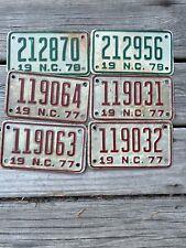LOT OF 6 1977 1978 NORTH CAROLINA NC LICENSE PLATE TAG, ALL ORIGINAL VINTAGE, picture