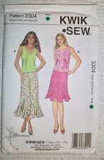 KWIK SEW Vintage 2005 Sewing Pattern 3304 Flared Gored Skirt Pullover Top XS-XL picture