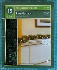 Vintage 15' Christmas Pine Indoor/Outdoor Garland With Lights picture