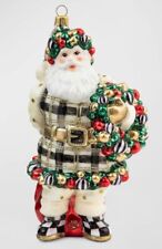 MACKENZIE CHILDS Glam Up Jolly Santa Christmas Ornament picture