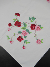 Vintage Rose Print Cotton Square Tablecloth 49