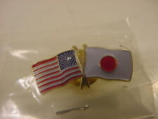 USA AMERICAN JAPAN JAPANESE FLAG PIN PINBACK picture