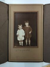 1930s Vintage Sepia Picture Portrait Two Children / Siblings / Brother & Sister  picture