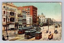 New Orleans LA-Louisiana, Canal Street, West Side Vintage c1909 Postcard picture