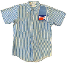 Vintage Riverside Pepsi Work Shirt Striped Button Pocket Employee Mens Patch picture