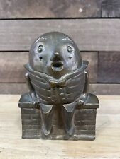 RARE Vintage Solid Bronze Humpty Dumpty Coin Bank picture