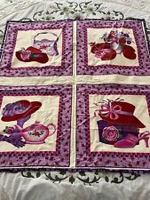 Vintage Hat Lightweight Lap Quilt, Very Pretty, Nicely done, Pinks & Purple picture