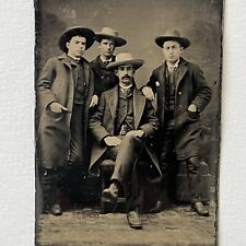 Antique Tintype Photograph Handsome Men Outlaws Law Men Cowboys Wild West picture