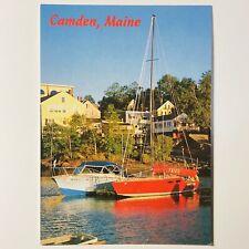 Vintage Postcard Camden Maine Sail Boat Dock Harbor Houses Dennis Curran P2 picture