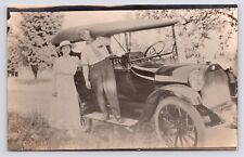 c1908~The Bradstreet Posing with Antique Touring Car~RPPC Photo Postcard picture
