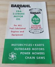 UNUSED Vintage BARDAHL 2-STROKE Motor Oil Flyer KARTS CYCLES OUTBOARD MOTORS picture