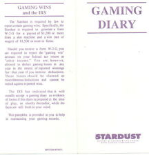 STARDUST CASINO CLOSED 11/01/06 GAMING DIARY - NEW  picture