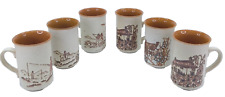 Ashdale Pottery Coffee Mug Stoneware Set 6 Fishing Hunting, Country Scenes. picture