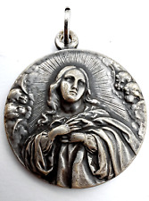 ANTIQUE LARGE PEDANT MEDAL OF THE DAUGHTERS OF MARY ASSOCIATION picture