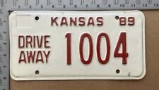 1989 Kansas drive away license plate 1004 unusual type 15131 picture