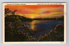 Crandon WI-Wisconsin, Scenic Greetings, Antique Souvenir Vintage c1945 Postcard picture