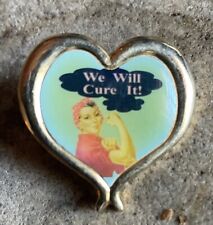 Rosie The Riveter We Will Cure It Breast Cancer Pink Ribbon Heart Pin (160) picture