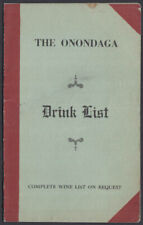 The Onondaga Drink List menu c 1920s Syracuse NY picture