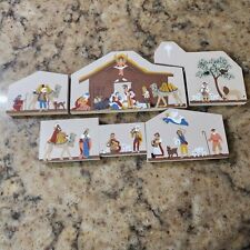 Vintage 1993-94 The Cat's Meow 6 Piece Hand Painted Nativity Scene Christmas picture