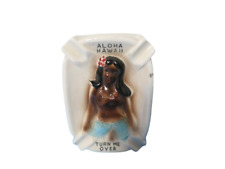 Vintage 1950s Two Sided Hula Girl Ashtray Turn Me Over Topless 6 1/4