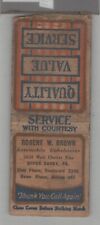 Matchbook Cover - Star Match Co Robert W. Brown Auto Upholsterer Upper Darby PA picture