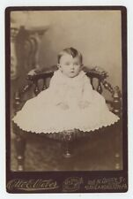 Antique Circa 1880s Cabinet Card Stunning Portrait of Adorable Baby Lancaster PA picture