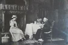French Estate -  Antique PHOTOGRAPH Priest with Maid Signed V. Maraig 8.5x10.5 picture