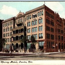 c1900s Omaha, NE Paxton & Murray Hotels Streetcar Downtown Main St Postcard A120 picture