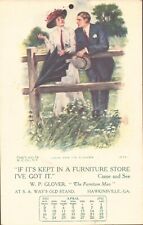 Vintage Postcard Glover the Furniture Man Advertisement 1911 Apr Calendar PMark picture