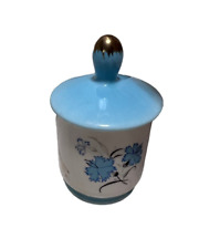 Vintage Porcelain Richard Blue Floral Trinket Box Hand Painted Japan picture